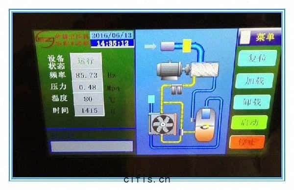 薩震節能空(kōng)壓(yā)機運行麵板(bǎn)