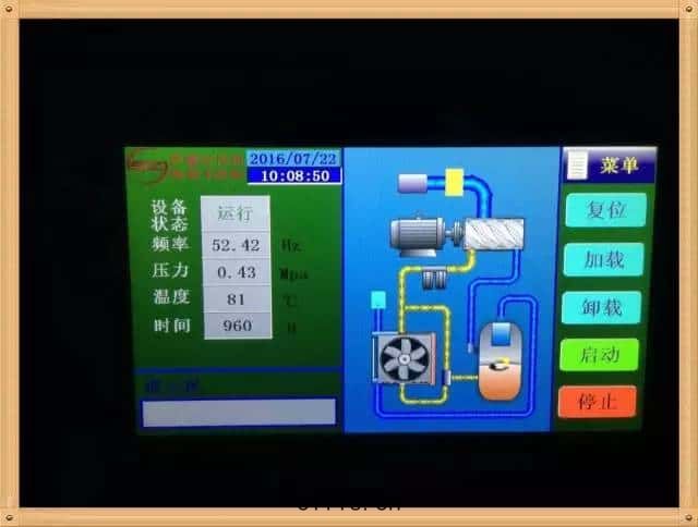 薩震節(jié)能(néng)空壓(yā)機控製麵板